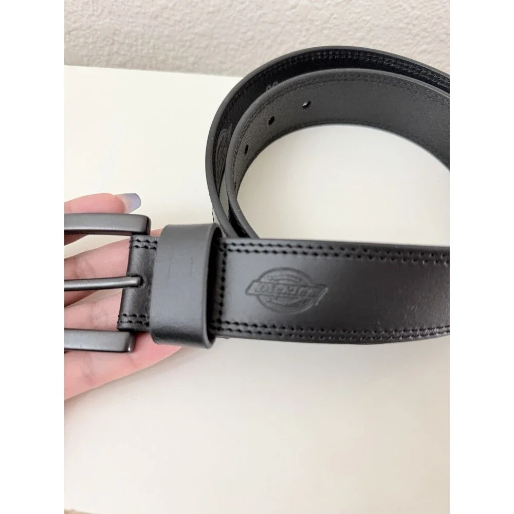 Dickies Mens Leather Belt Size 36 Black Genuine Leather Casual Work Belt